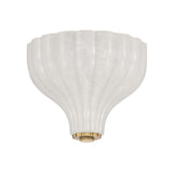 Claire Semi-Flush 10", Brass and Strie Glass