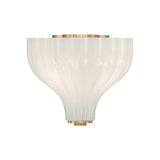 Claire Semi-Flush 10", Brass and Strie Glass