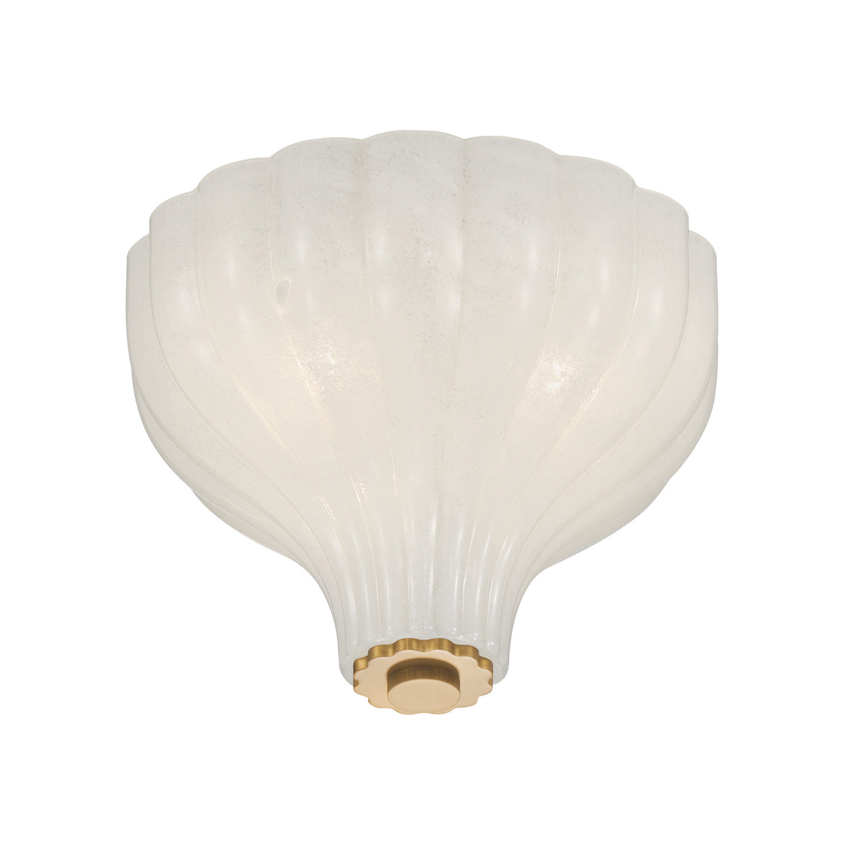 Claire Semi-Flush 10", Brass and Strie Glass