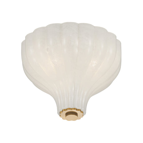 Claire Semi-Flush 10", Brass and Strie Glass