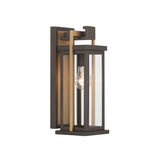 Quinlan Outdoor Wall Light, Small 15", Bronze and Textured Gold