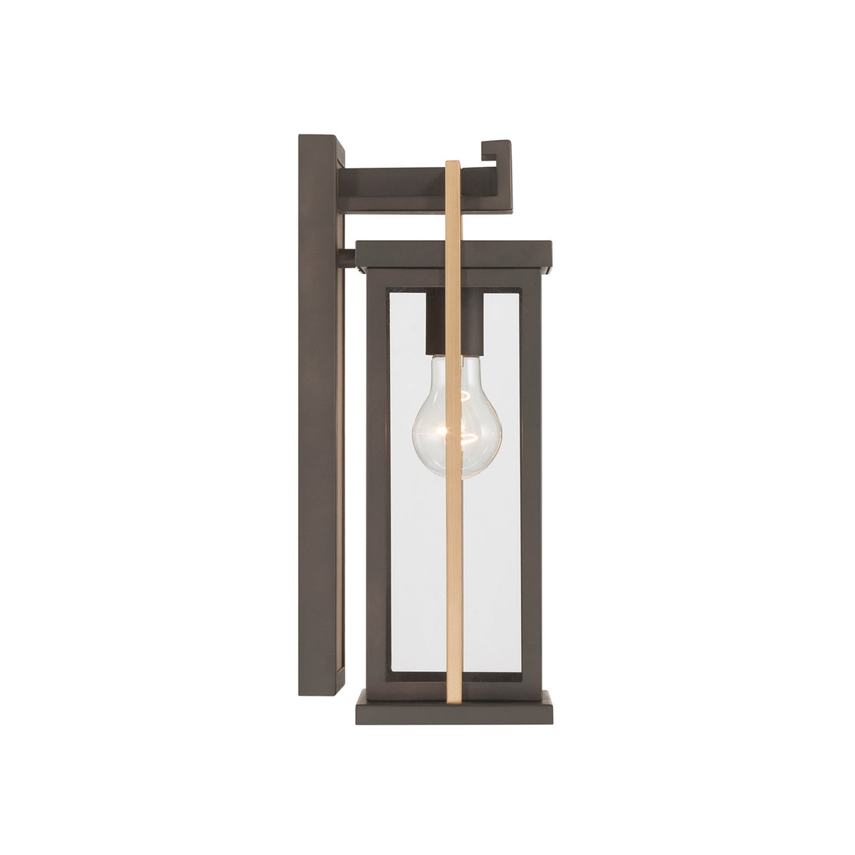 Quinlan Outdoor Wall Light, Small 15", Bronze and Textured Gold