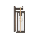 Quinlan Outdoor Wall Light, Small 15", Bronze and Textured Gold