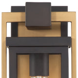 Quinlan Outdoor Wall Light, Small 15", Bronze and Textured Gold