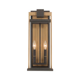 Quinlan Outdoor Wall Light, Medium 19", Bronze and Textured Gold