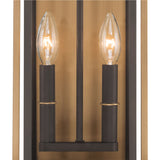 Quinlan Outdoor Wall Light, Medium 19", Bronze and Textured Gold