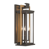 Quinlan Outdoor Wall Light, Large 24", Bronze and Textured Gold