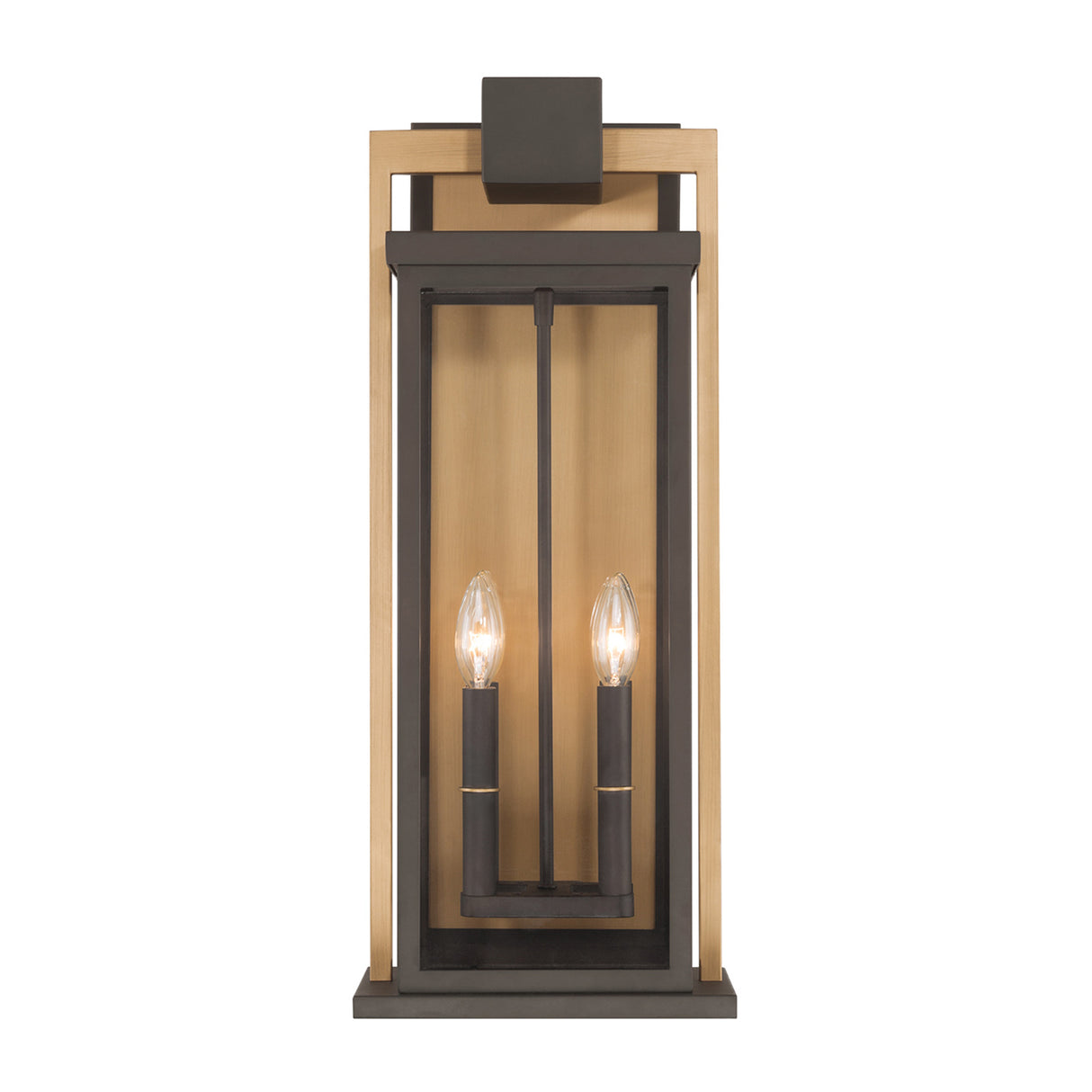 Quinlan Outdoor Wall Light, Large 24", Bronze and Textured Gold