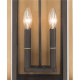 Quinlan Outdoor Wall Light, Large 24", Bronze and Textured Gold