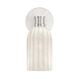 Elise Wall Sconce 11", Polished Nickel and Ribbed Strie Glass