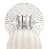 Elise Wall Sconce 11", Polished Nickel and Ribbed Strie Glass