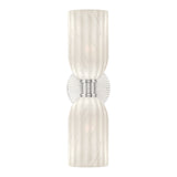 Elise 2 Light Vanity, Polished Nickel and Ribbed Strie Glass