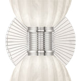 Elise 2 Light Vanity, Polished Nickel and Ribbed Strie Glass