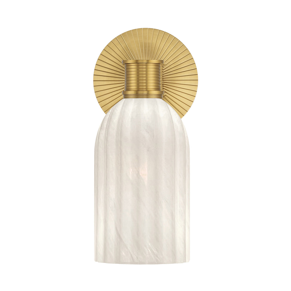 Elise Wall Sconce 11", Brass and Ribbed Strie Glass