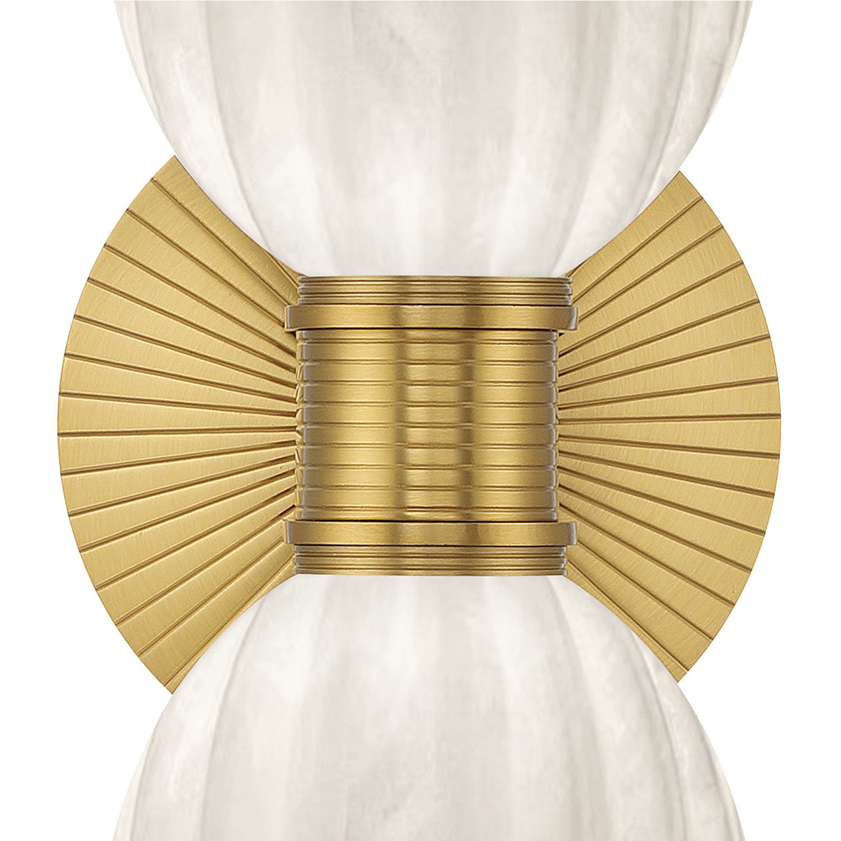 Elise 2 Light Vanity, Brass and Ribbed Strie Glass