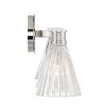 Eliza 3 Light Vanity, Polished Nickel and Clear Ribbed Glass