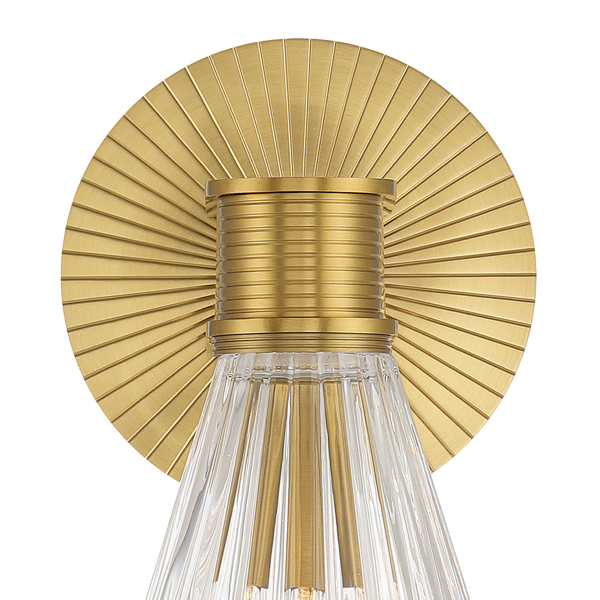 Eliza Wall Sconce 9", Brass and Clear Ribbed Glass