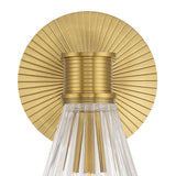 Eliza Wall Sconce 9", Brass and Clear Ribbed Glass