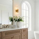 Eliza 2 Light Vanity, Brass and Clear Ribbed Glass