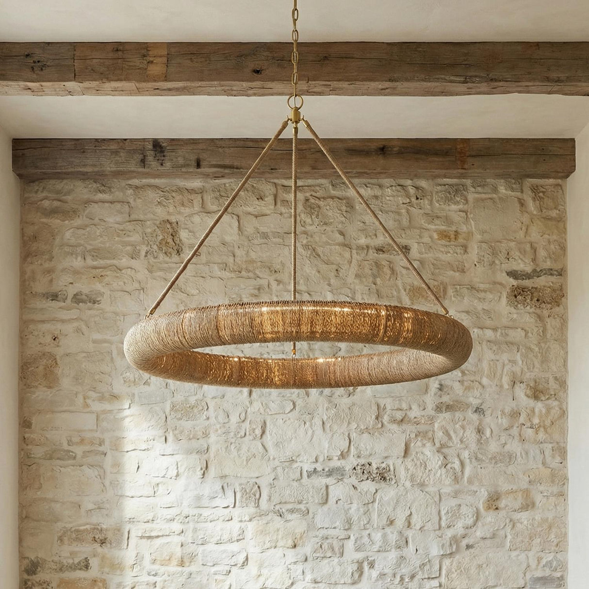 Seabrook LED Chandelier, Large 48", Lake Grass and Soft Brass