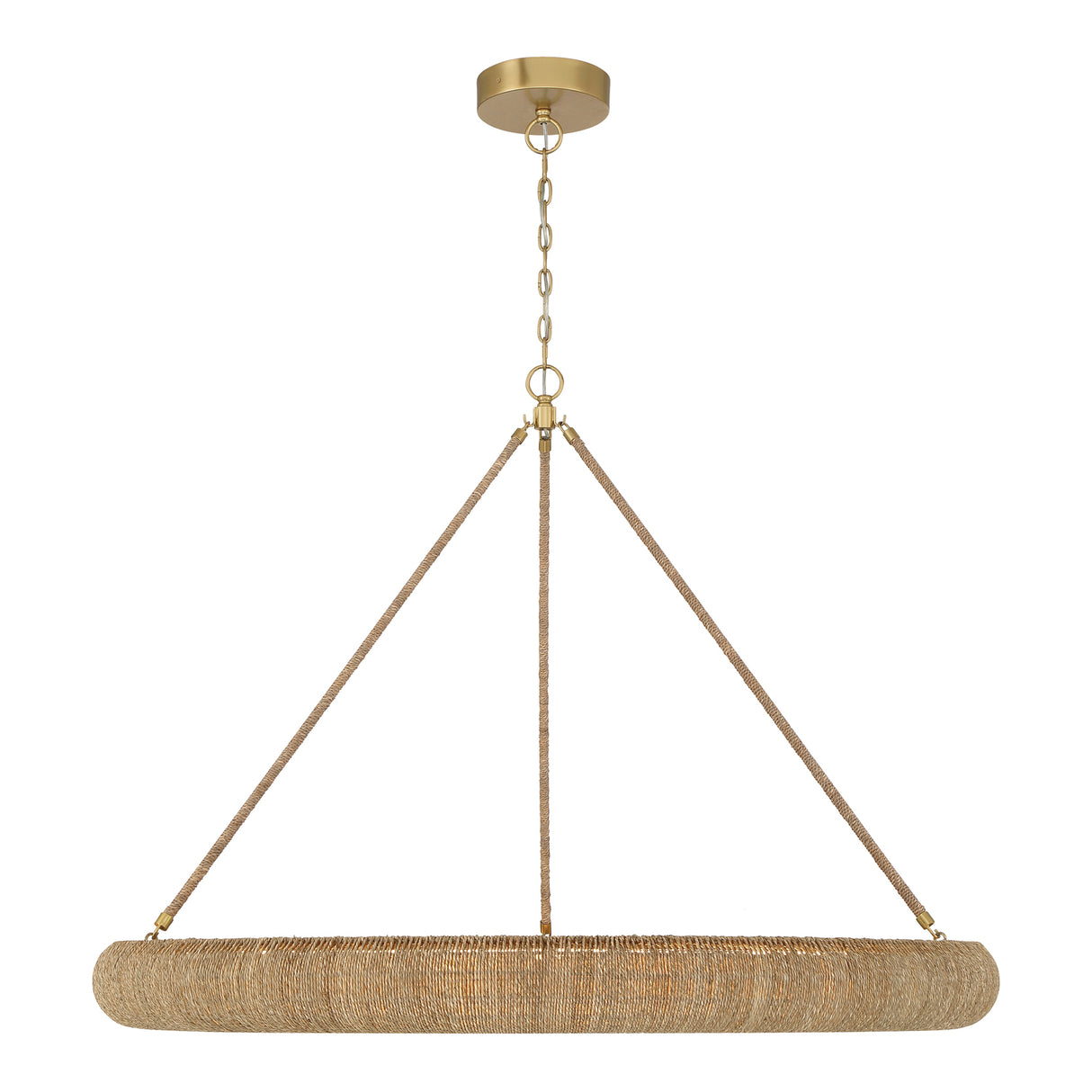 Seabrook LED Chandelier, Large 48", Lake Grass and Soft Brass