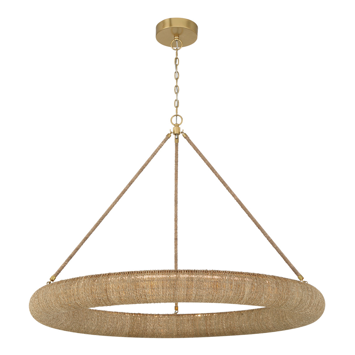 Seabrook LED Chandelier, Large 48", Lake Grass and Soft Brass