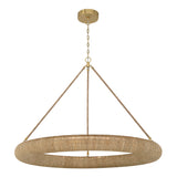 Seabrook LED Chandelier, Large 48", Lake Grass and Soft Brass