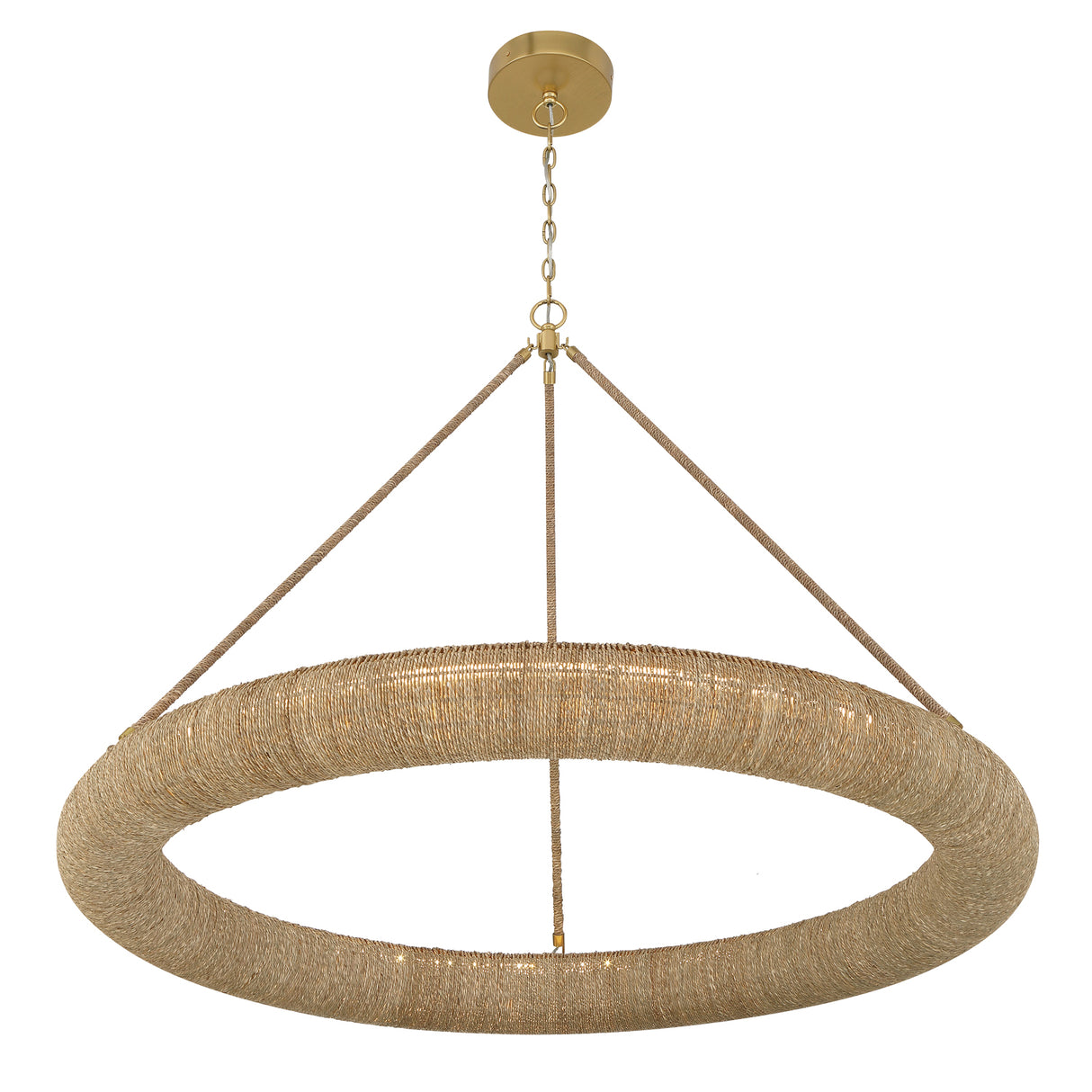 Seabrook LED Chandelier, Large 48", Lake Grass and Soft Brass