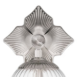 Victoria Wall Sconce 12", Polished Nickel and Clear Ribbed Glass