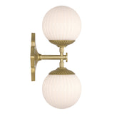 Victoria Wall Sconce 16", Aged Brass and Opal Ribbed Glass