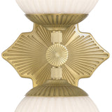 Victoria Wall Sconce 16", Aged Brass and Opal Ribbed Glass
