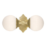 Victoria Wall Sconce 16", Aged Brass and Opal Ribbed Glass