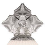 Victoria Wall Sconce 12", Polished Nickel and Opal Ribbed Glass