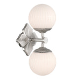 Victoria Wall Sconce 16", Polished Nickel and Opal Ribbed Glass