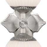 Victoria Wall Sconce 16", Polished Nickel and Opal Ribbed Glass