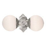 Victoria Wall Sconce 16", Polished Nickel and Opal Ribbed Glass