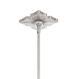 Victoria Pendant 14", Polished Nickel and Clear Ribbed Glass