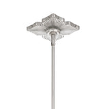 Victoria Pendant 14", Polished Nickel and Opal Ribbed Glass