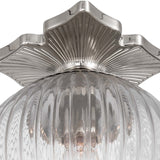 Victoria Semi-Flush 10", Polished Nickel and Clear Ribbed Glass