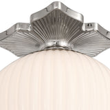 Victoria Semi-Flush 10", Polished Nickel and Opal Ribbed Glass