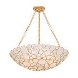 Aurelie Pendant 24", Antique Gold with Capiz Shell