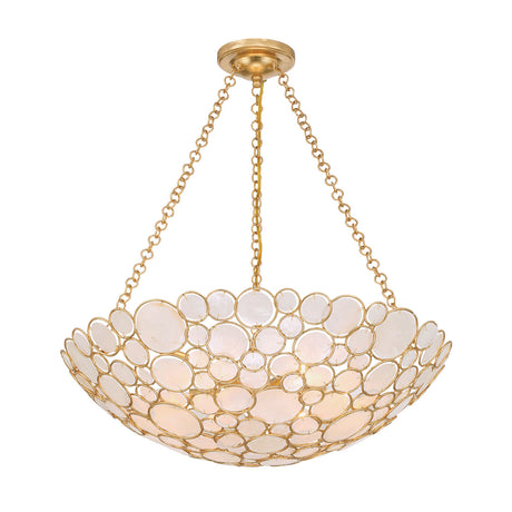 Aurelie Pendant 24", Antique Gold with Capiz Shell