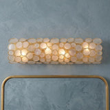 Aurelie 4 Light Vanity, Antique Gold and Capiz Shell