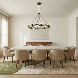 Josie LED Chandelier 39", Old Bronze and Alabaster