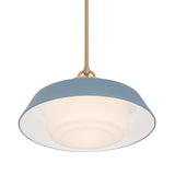 Blaine Medium Pendant 16", Brass and French Blue