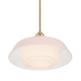 Blaine Medium Pendant 16", Brass and Rose Quartz