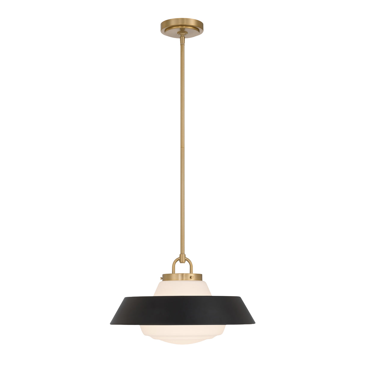 Blaine Medium Pendant 16", Brass and Matte Black