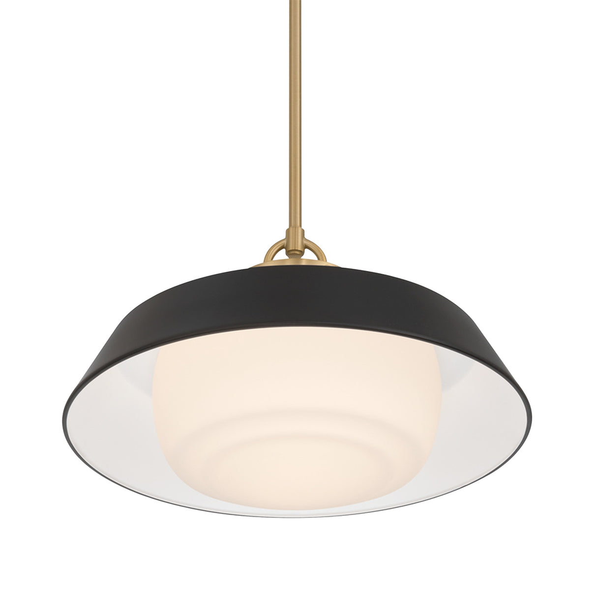 Blaine Medium Pendant 16", Brass and Matte Black