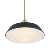 Blaine Medium Pendant 16", Brass and Matte Black