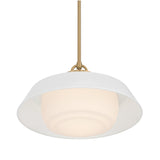 Blaine Medium Pendant 16", Brass and White